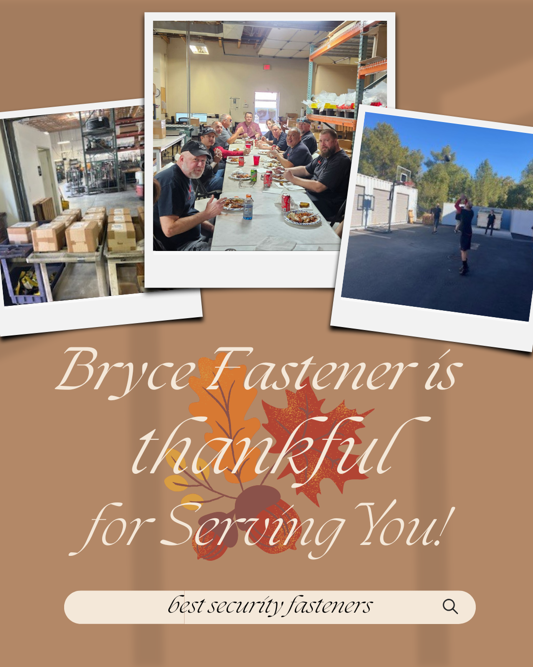 The Bryce Fastener Crew  Enjoyed a Thanksgiving Lunch